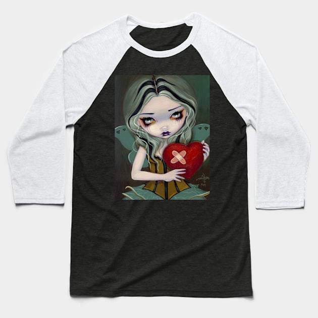 Love Hurts - Cute, Sad, Chibi Fairy Baseball T-Shirt by Wanderer Bat